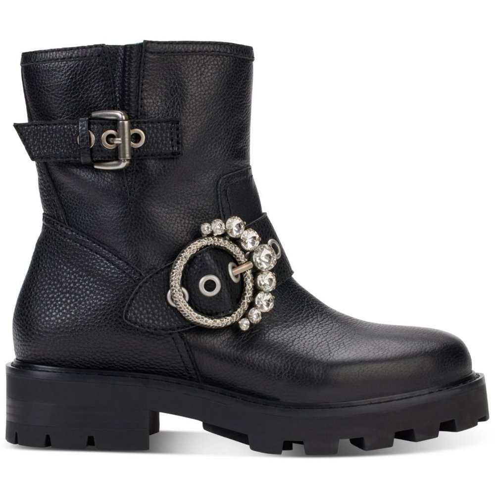 Authentic Karl Lagerfeld Black Moto Boots 6